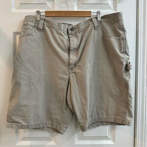 Wrangler Carpenter Shorts Men's Size 42 Tan 100% Cotton Pockets Workwear